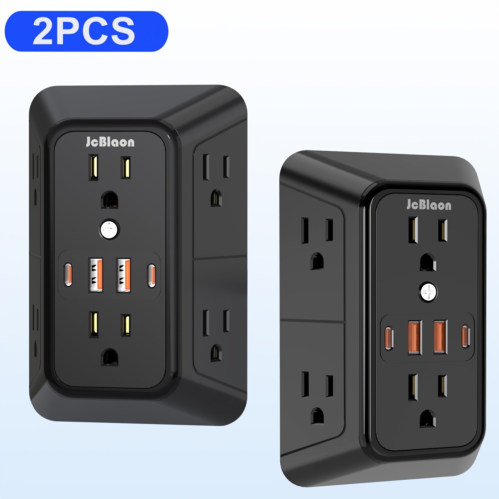 10in1 Outlet Splitter 3-Sided Surge Protector Multi Plug Wall Outlet