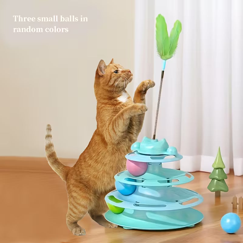 Cat Turntable Toy Self-Playing Boredom Relief Cat Teaser Set