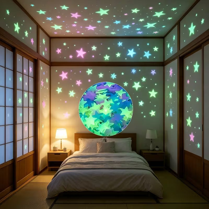 310pcs of Glow-in--dark Wall Stickers- Mixed Colors