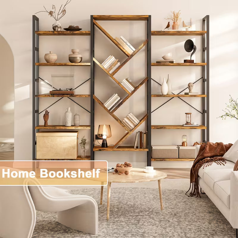 Spacious Wooden Bookcase Measuring 70.9" X 70", Wooden