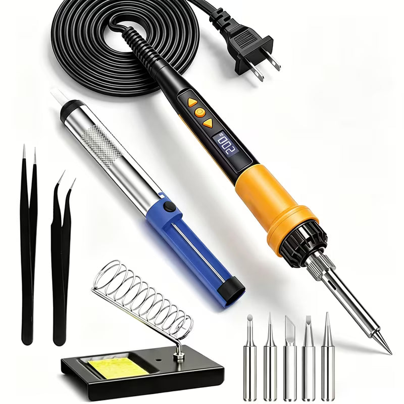 80W LED Digital Soldering Gun Kit with Ceramic Heater, Adjustable Temp 180-500°C