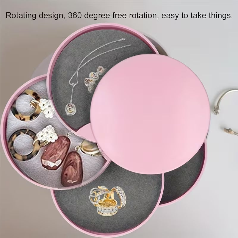 ITECHJOY Rotating Multi-Tier Turnable Desktop Organizer with Lid - Spacious Multi-Layer