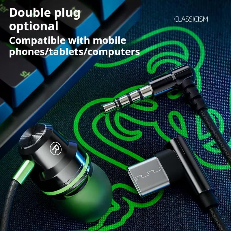 Metal Wired In-Ear Headphones, E-Sports Gaming Headphones, Headphones, Metal