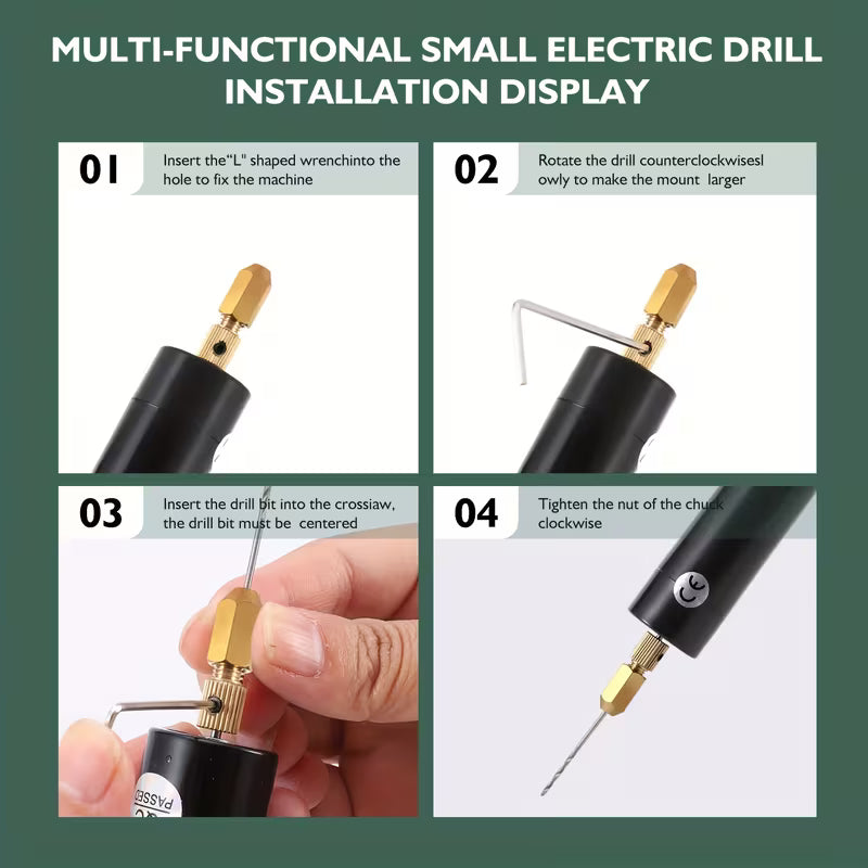 Mini Portable Hexagonal Cap USB Handheld Small Drill, Creative Design, Additions, Punching, Tool Kit