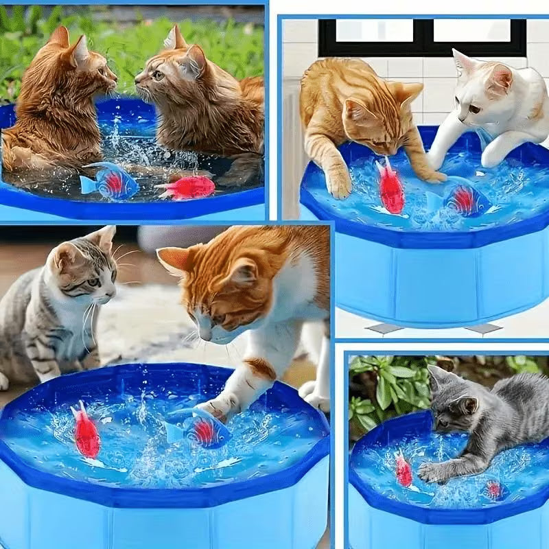 1pc Cat Water Pool Toy, 2-Color Optional Foldable PVC Cat Set, Pvc