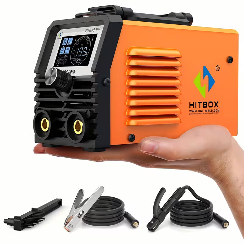 200A 2-in-1 Ultra Mini Welder, 110V Stick/Lift TIG MMA Welding Machine with LCD Display, Hot Start