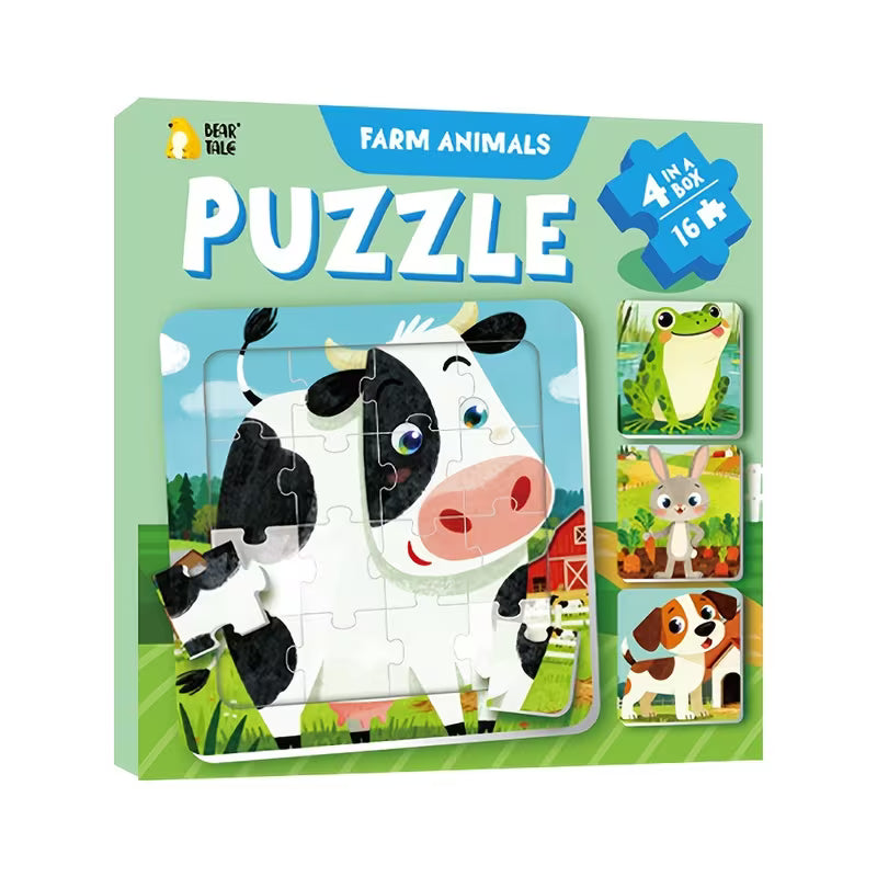 64-Piece 4-in-1 Farm Animals Cardboard
