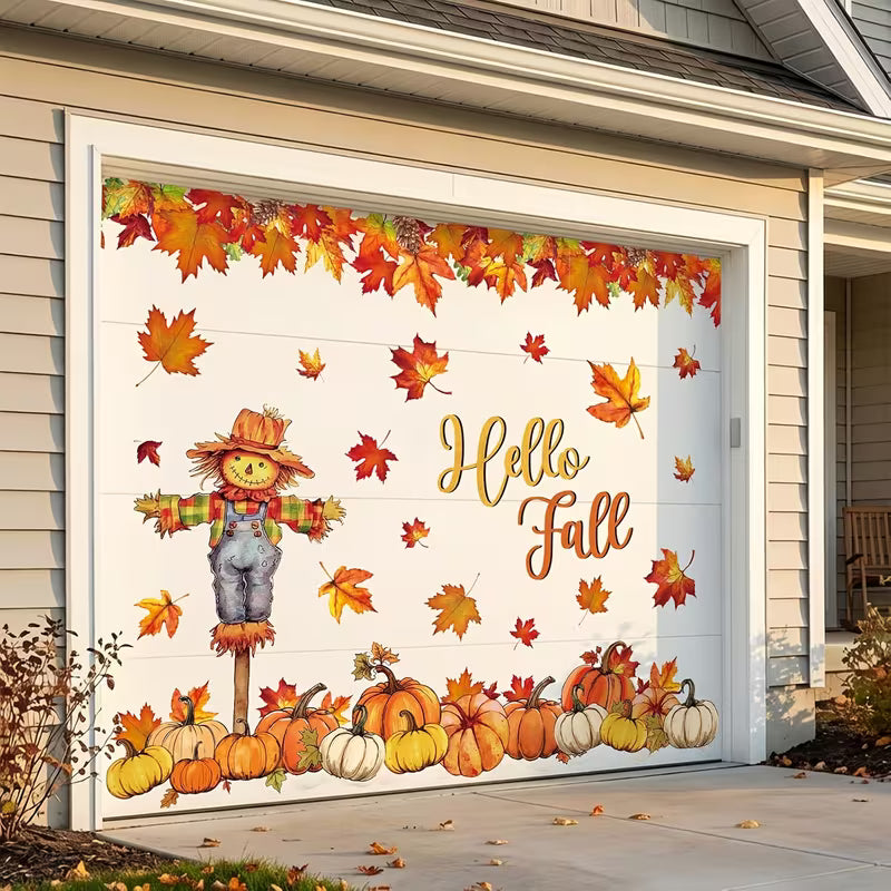 29pcs of Autumn Watercolor Scarecrow Garage Magnet Decorations. Autumn Garage Door Element
