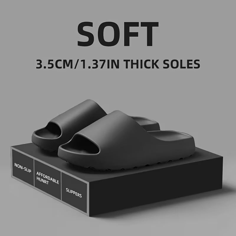 Outdoor Home Casual Flat Non-Slip EVA Solid Color Slippers for Men and Women, Simple Casual