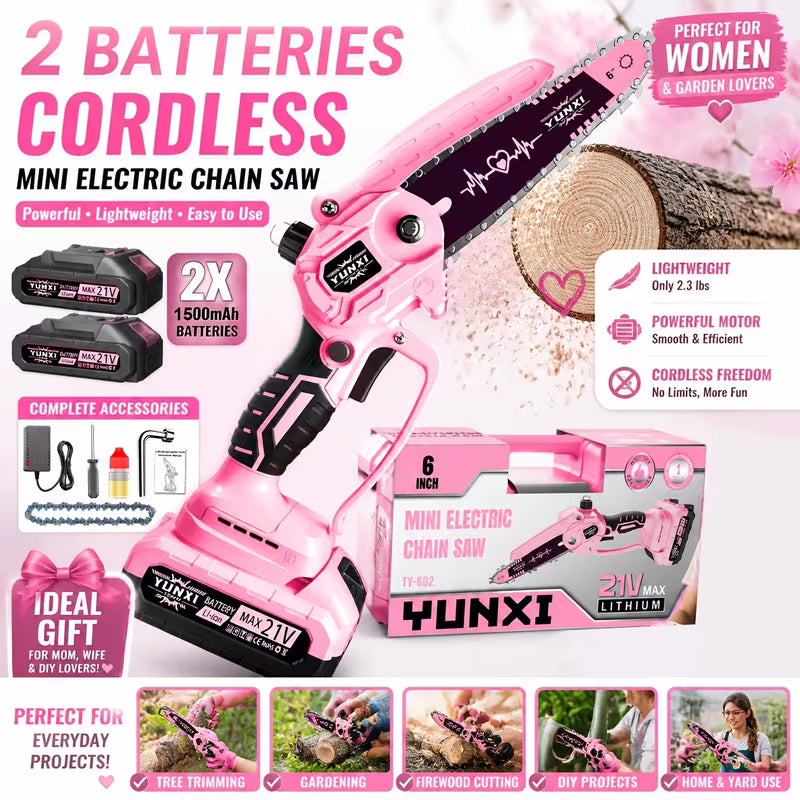 2026 Mini Chain Saw 6-Inch 21V Electric Wireless Battery Powered Handheld Chain Saw