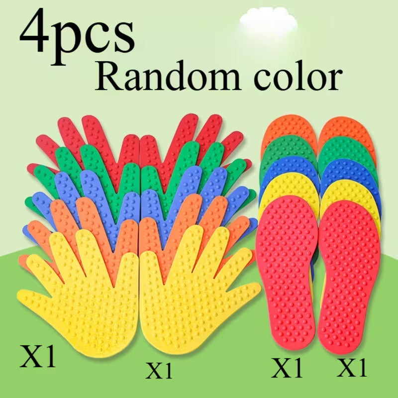 Gift for Her/him 4-Piece Random Color Hand Foot Sensory Play Mats