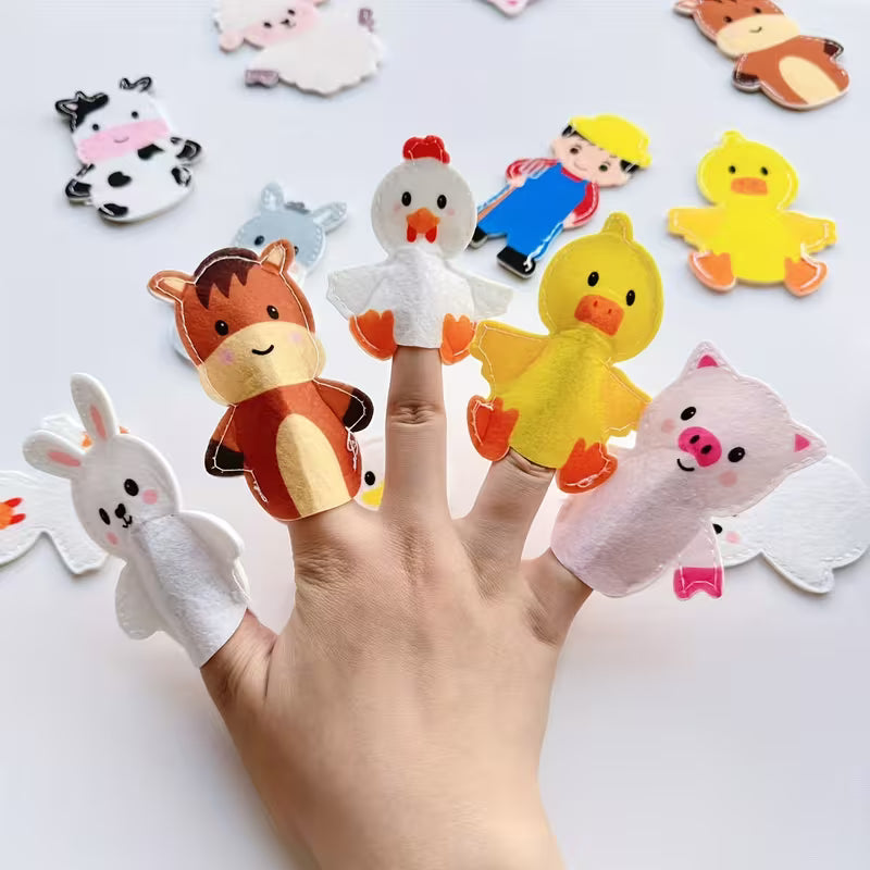 Farm Animal Finger Puppets Felt