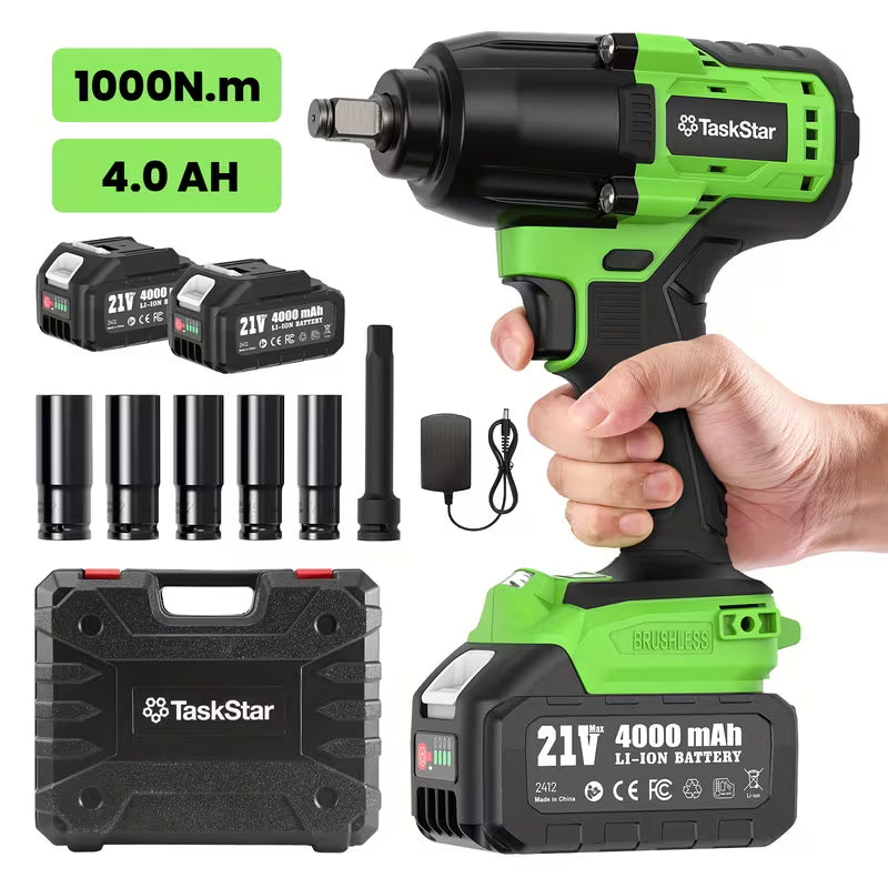 Taskstar 1000N.M (738Ft-Lbs) Cordless Impact Wrench with High Torque