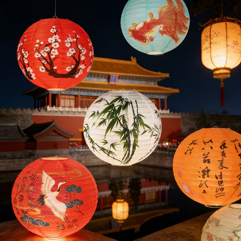 6pcs Traditional Chinese Lanterns Random Color