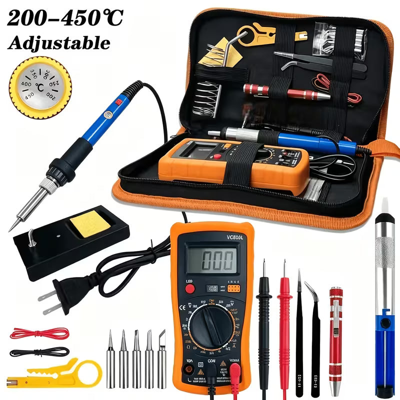 1 Set/19pcs 110V 60W Adjustable Temperature 806 Electronic Soldering Station with 5pcs Soldering