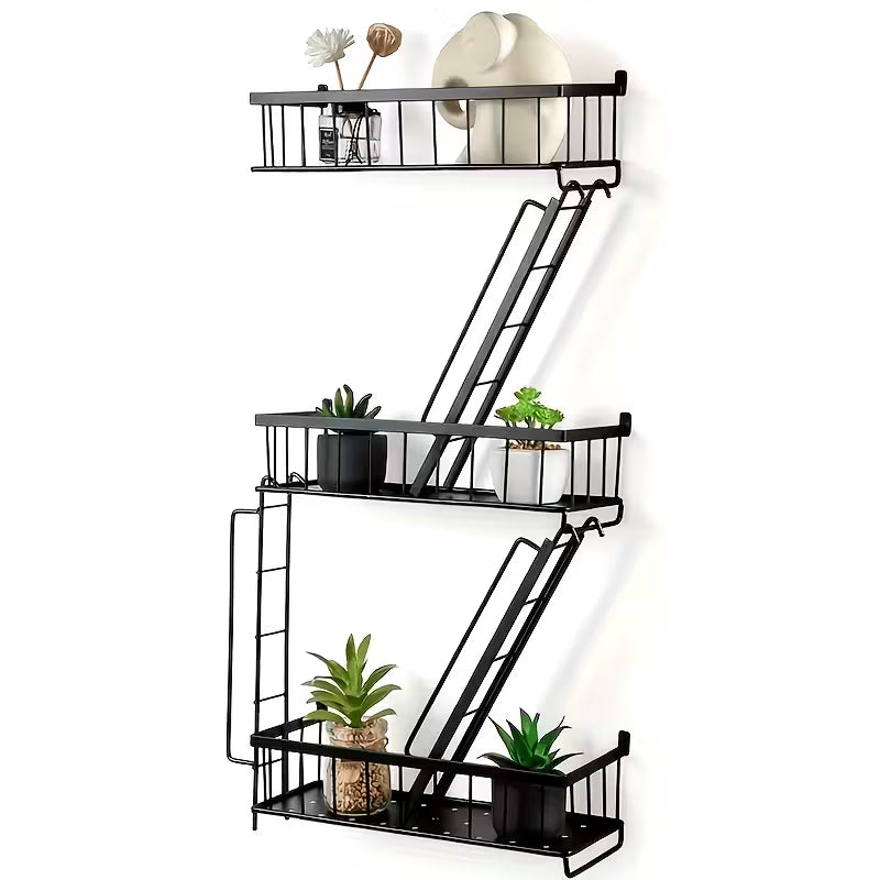 Faridabio Creative Multi-Tier Staircase Combination Shelf, Wall Display Collector Shelf