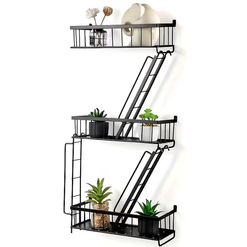 Faridabio Creative Multi-Tier Staircase Combination Shelf, Wall Display Collector Shelf