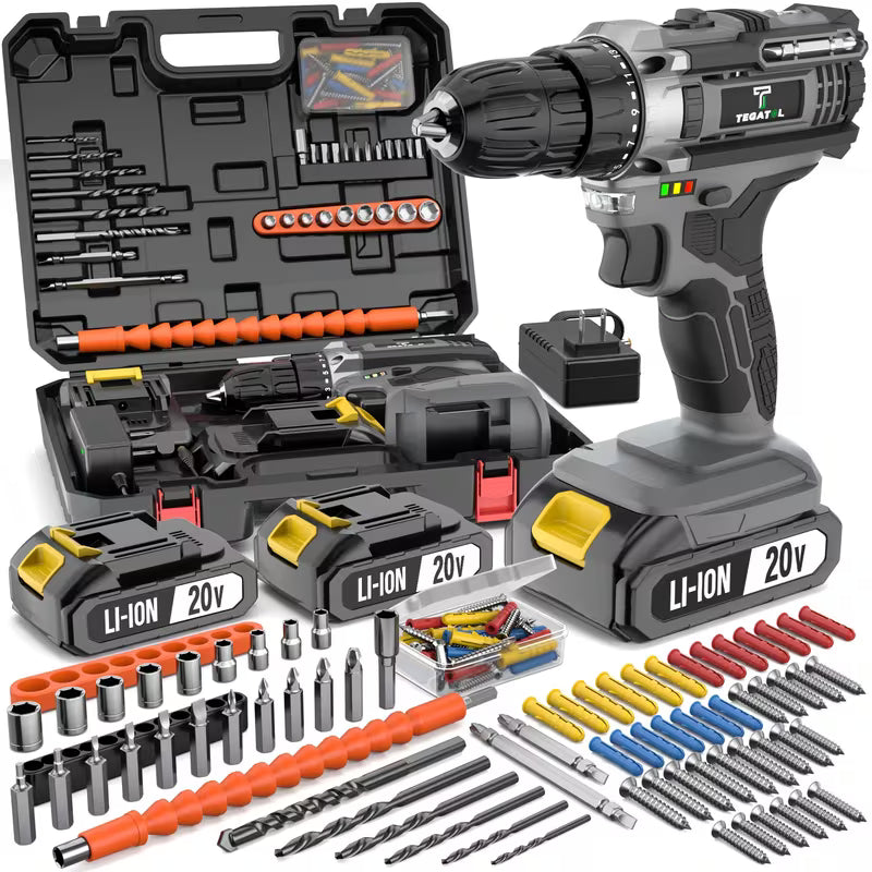 20V Wireless Electric Drill Set, 2 Electric Household