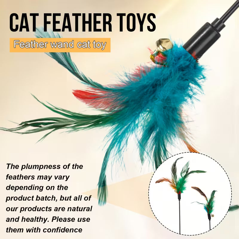 Cat Wand Feather Stick Cat Bulk Feather Set