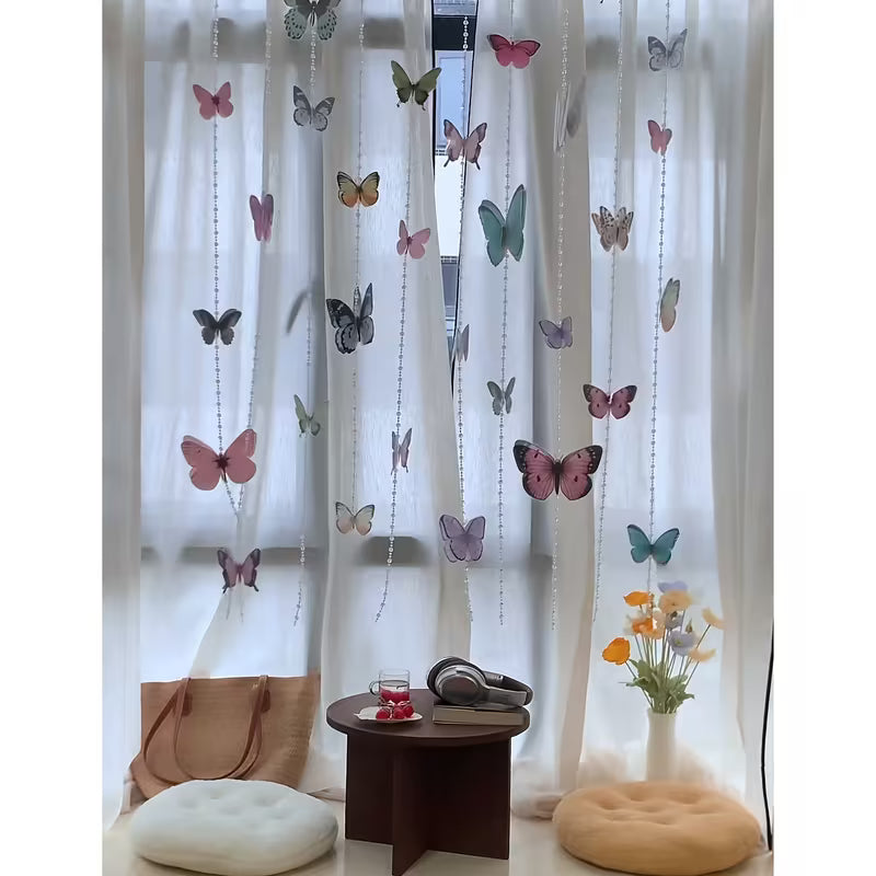 Finished 2-meter/78.74-inch Pearl Butterfly Decorative Lanyard, Pre-made, Not DIY