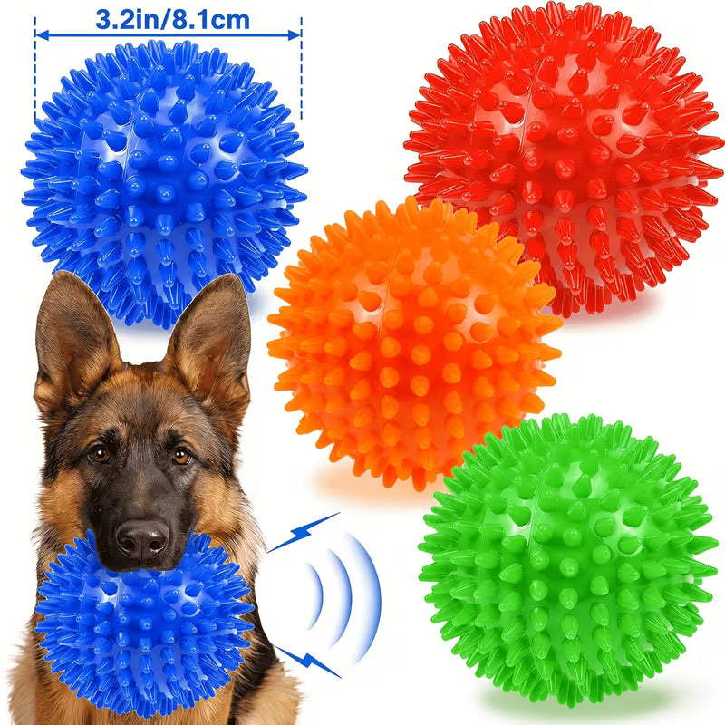 Squeaky Dog Toy Balls (3/4/6 Pack) Puppy Chew Set