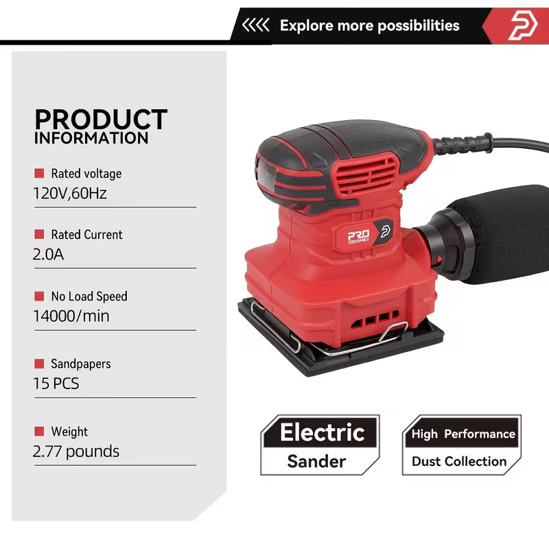 2.0 Amperes 1/4pcs Sanding Machine, Electric Square Sanding Machine
