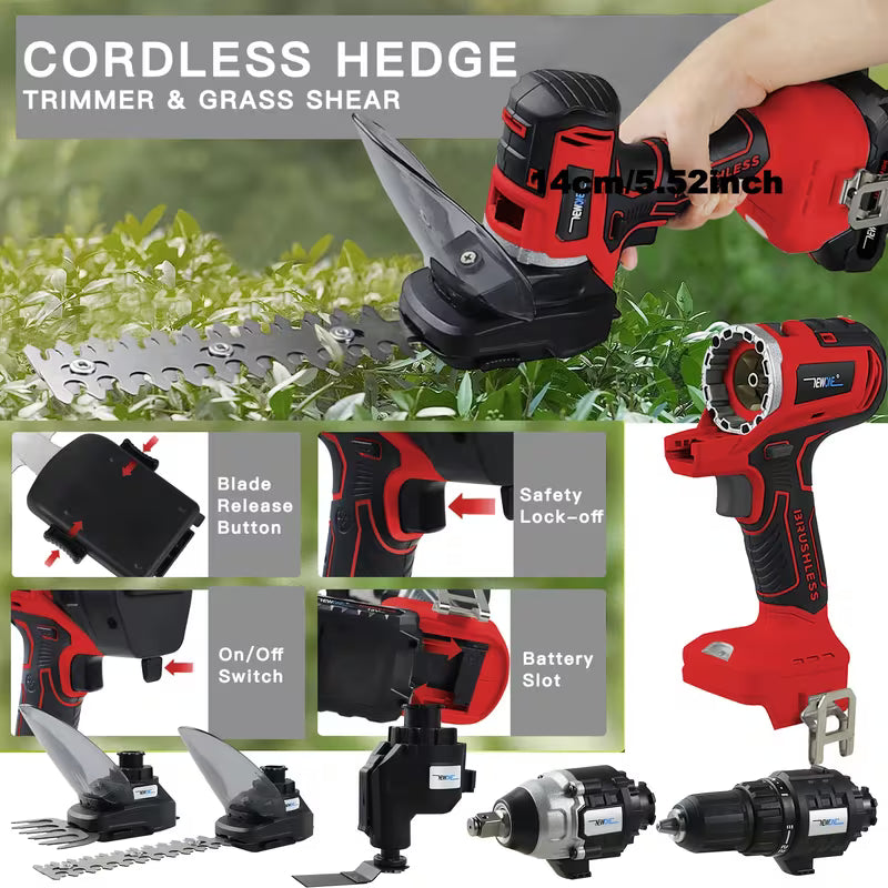 Brushless Power Tool Combo Kit For LXT Batterey, 18V Cleaning Tools Impact Screwdriver