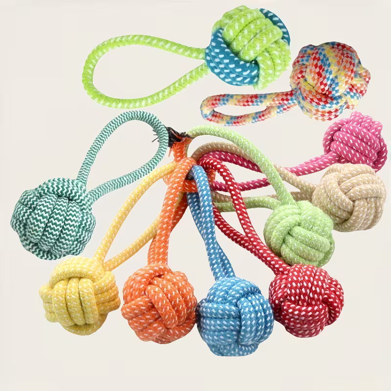Heavy-Duty Braided Rope Dog Chew Toy, Random Color Set, Random Color
