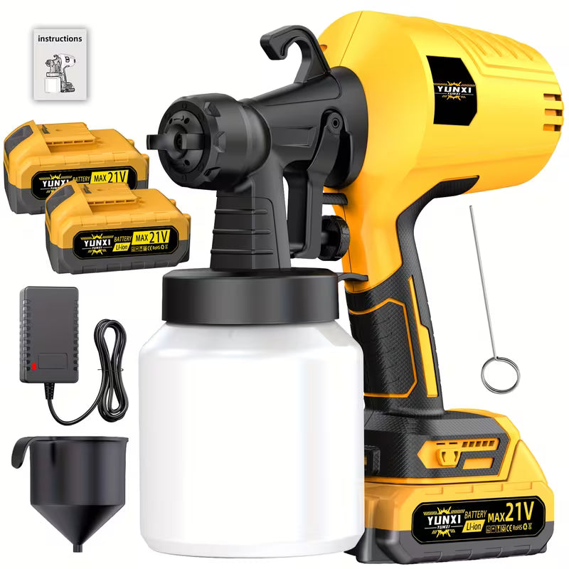High Voltage Electric Airless Spray Gun HVLP Spray Gun, Multiple Spray Modes, 27.05 Ounce Capacity