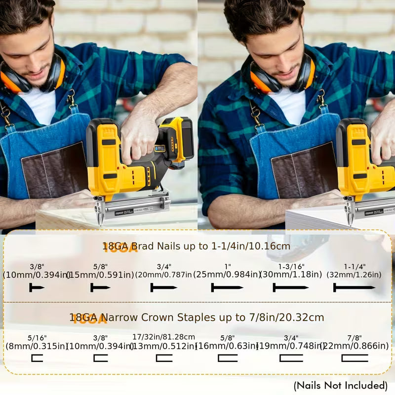 18GA Brad Nailer for Dewalt 20V Max, Brushless Tool Kit
