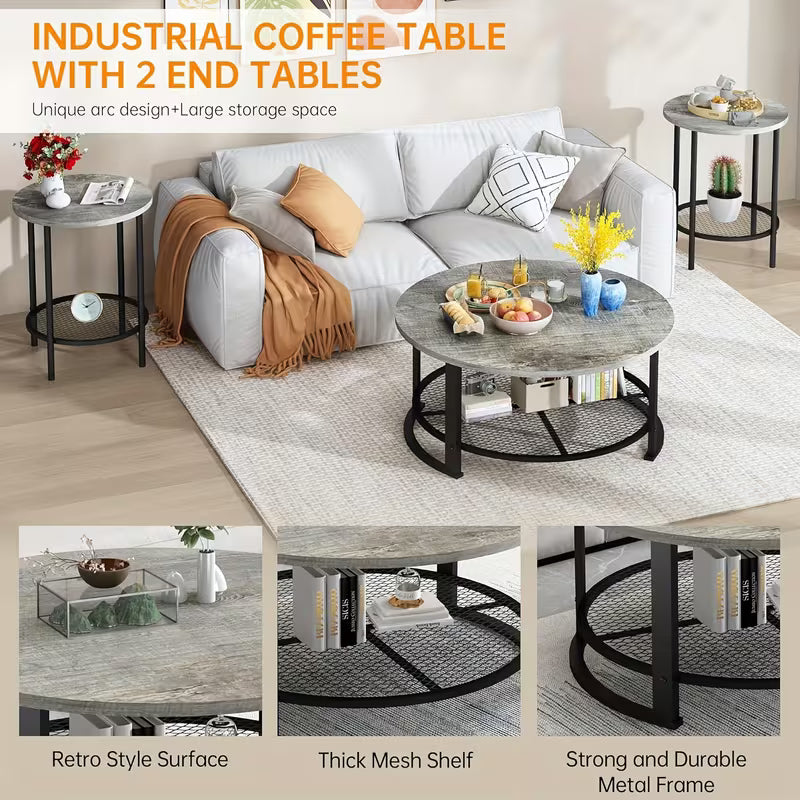 Coffee Tables, Contemporary 3pcs Living Room Table Collection Set, Wooden