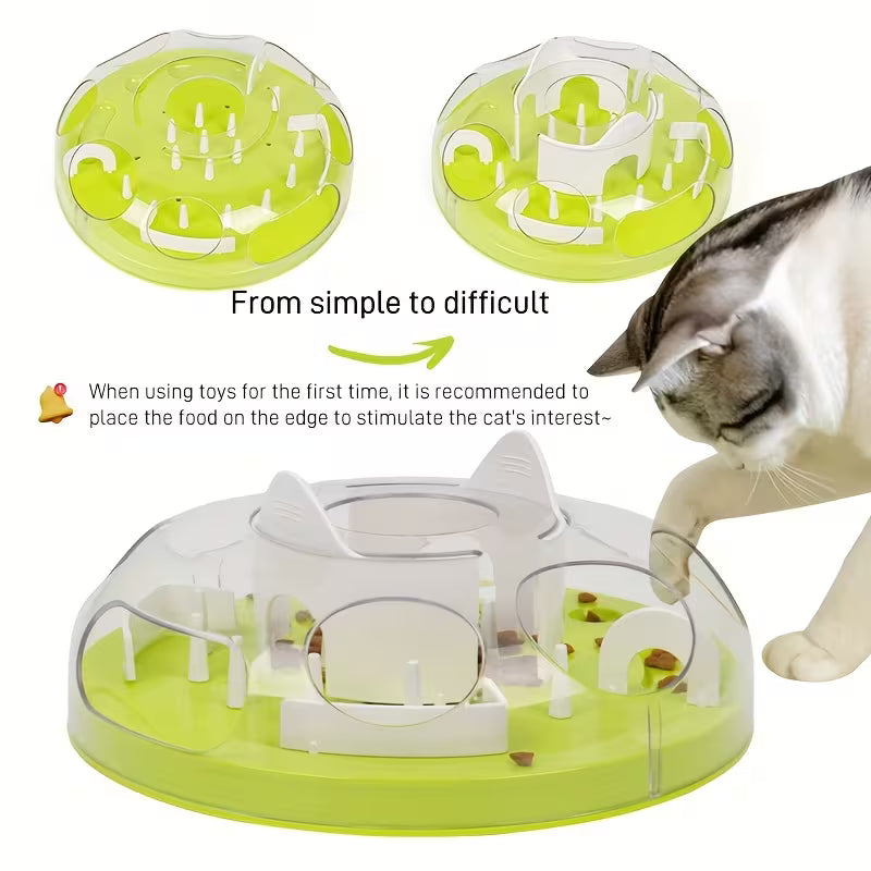 Interactive Cat Maze/Engaging Puzzle Bowl