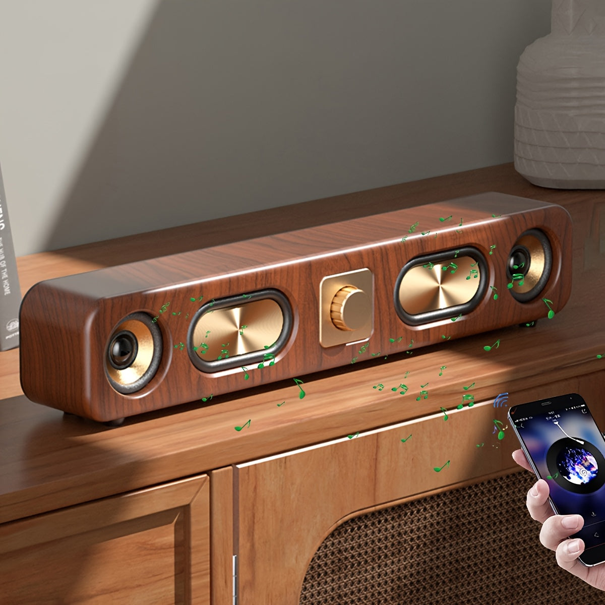Retro Wood Color Bluetooth Speakers, Wood