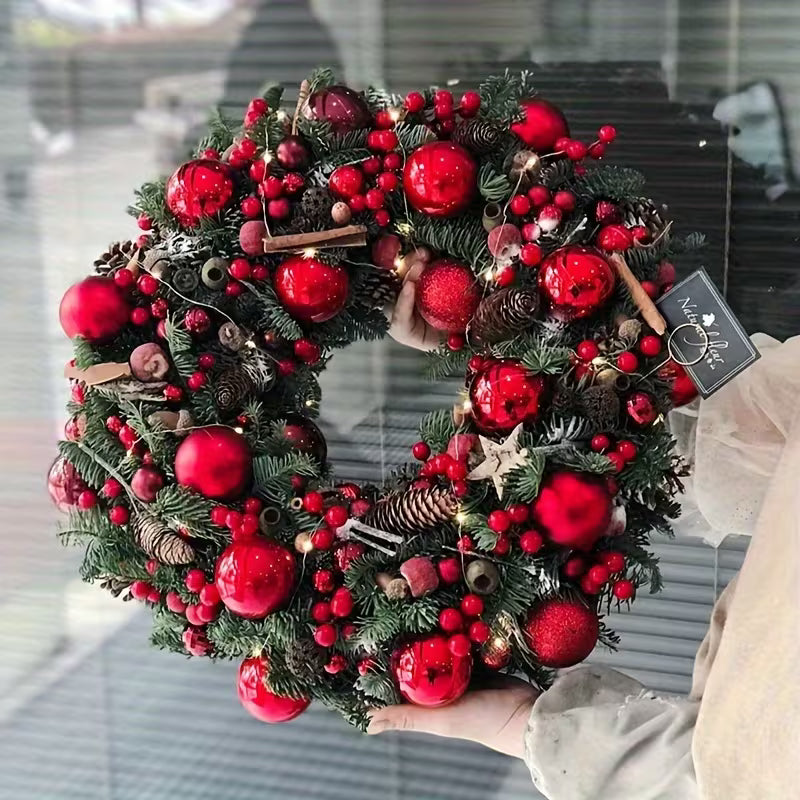 Chistmas Red Berry Stems, Artificial Round Berry Simulation Set, Red