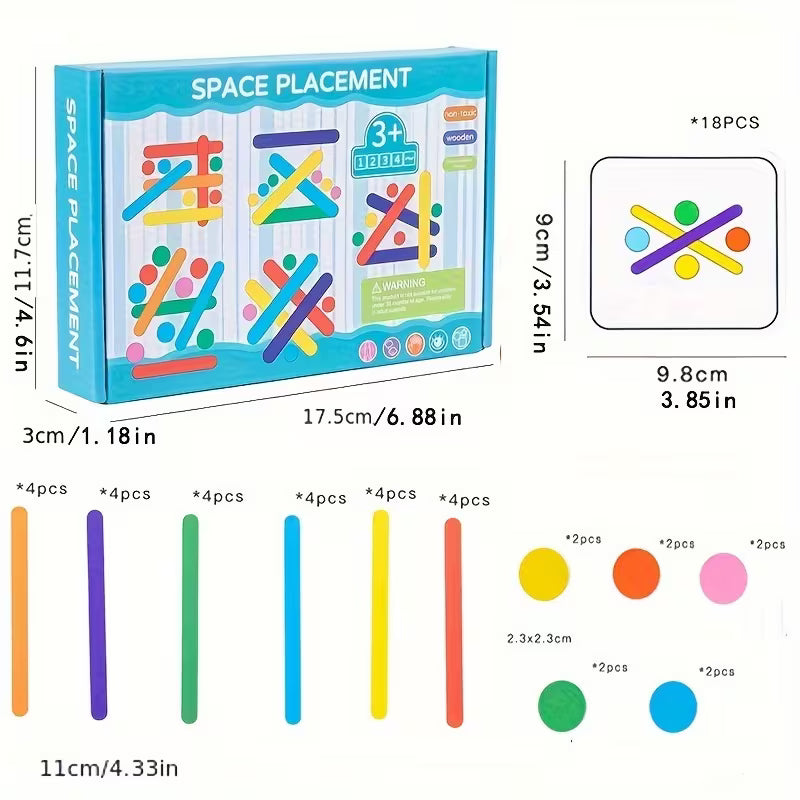 Kids Rainbow Stick Puzzle Toys Color Sensory Logical Thinking Matching