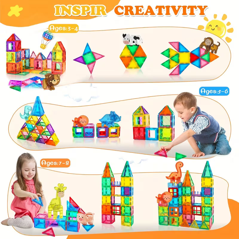 4/7/40 Magnetic Building Blocks Tiles
