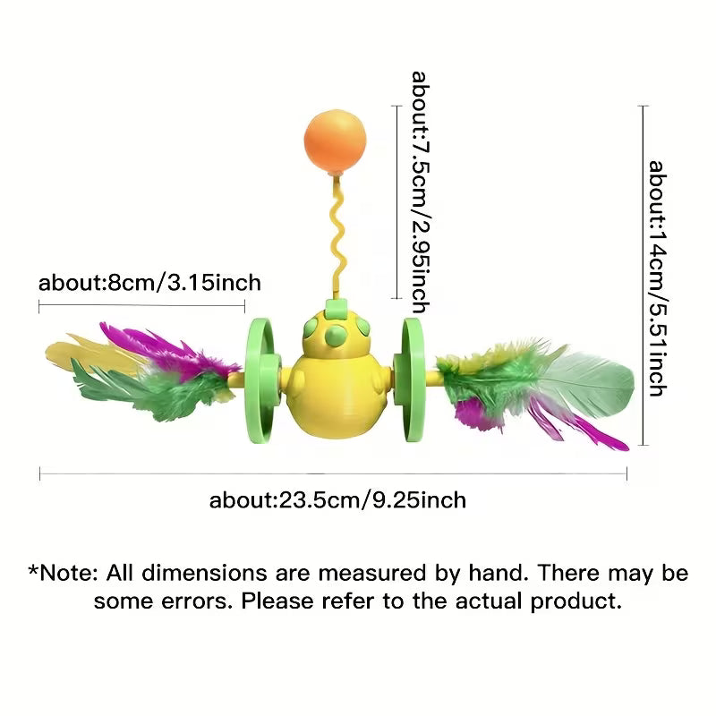 New 1-Pack Non-Electric Cat Toy, Artificial Feather Tumbling