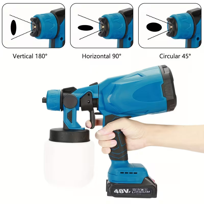 21V Battery High-Performance Paint Sprayer Tool 1000W High, Blue
