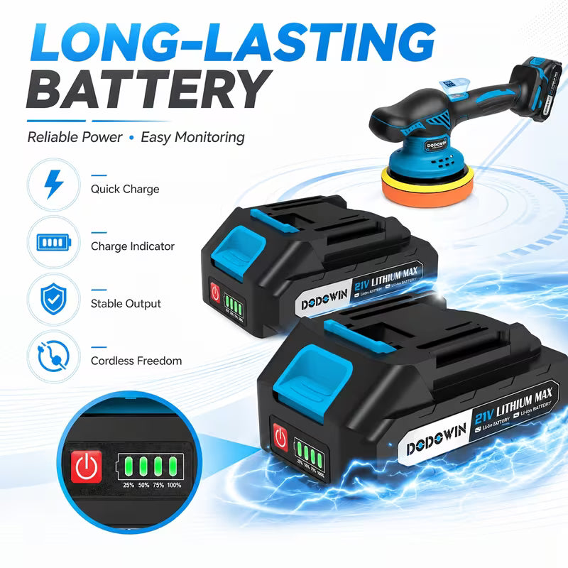 21V Lithium Ion Polishing Machine, 8 Variable Speeds Polishing Equipment