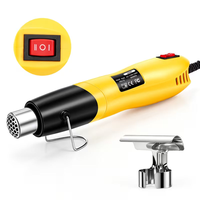 Mini Handheld Heat Gun 2-Speed Adjustable Temperature Hot Air Gun with Nozzle Attachment And Stand