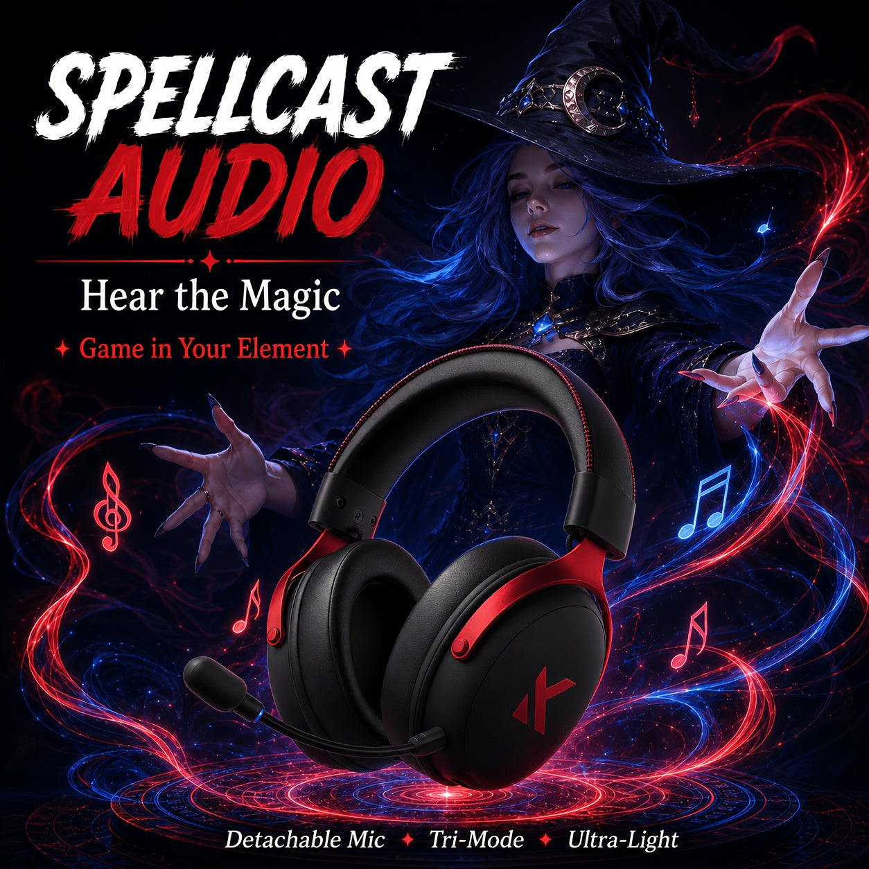 MCHOSE V9 PRO Wireless Gaming Headset Features a Bold Berry-Red, Red