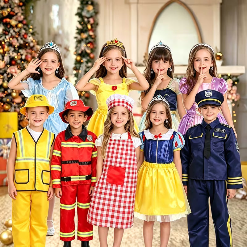 32-Piece 9 Outfits Kids Dress Up Costume Set