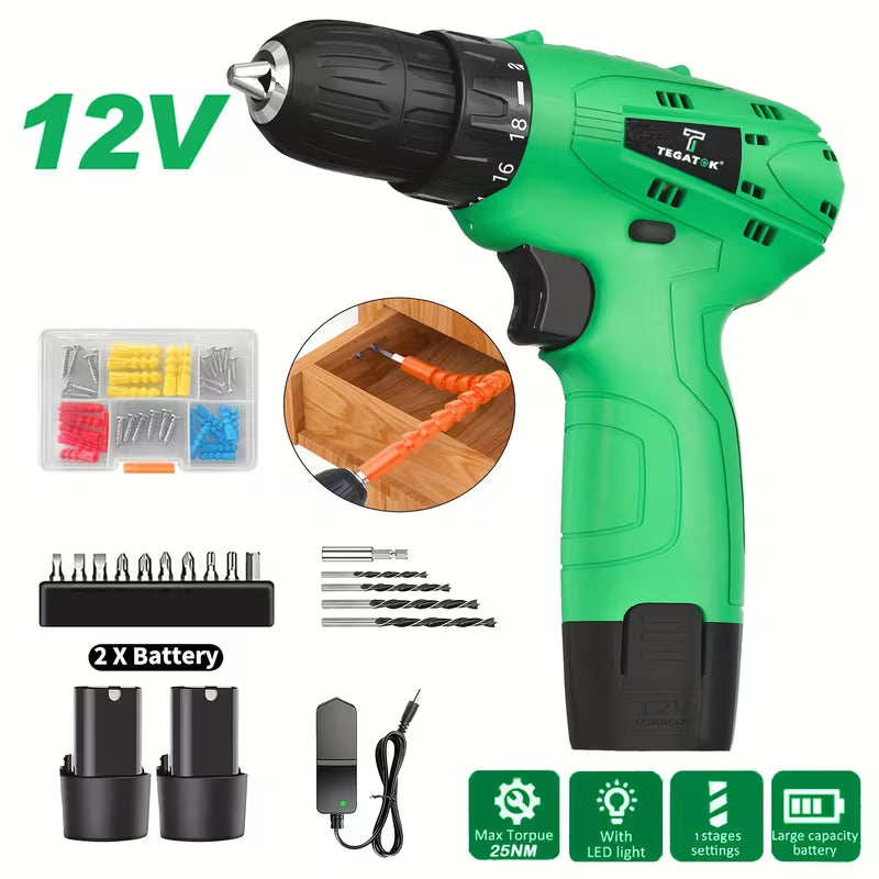 Mini Cordless Lithium Battery Power Tools, Household Practical Tools, Equipped with 1 Or 2 Battery