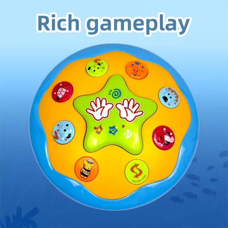 Kids Ocean Rotating Light Up Musical Hand Drum Toy