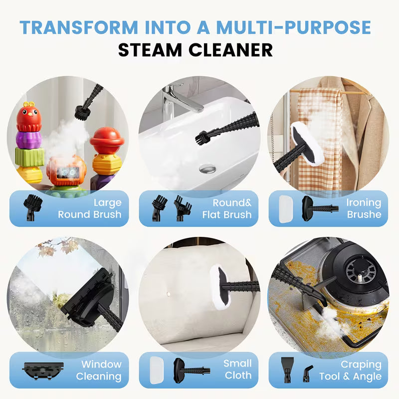 1550w High-power Multifunctional Handheld Steam Cleaner, 180 ° Flexible Rotating, Ceramic