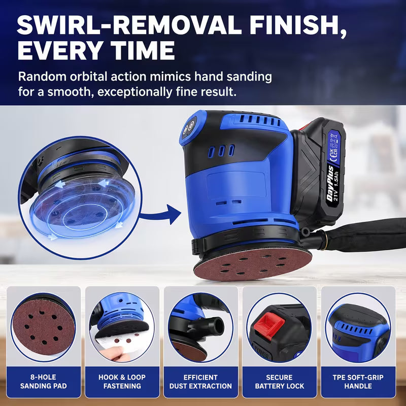 Cordless Dust-Free Handheld Circular Electric Sander