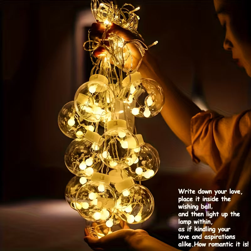 118.11 Inch Wishing Ball Light String, 2025 New Model, 8 Lighting Modes, 108 Leds, Wishing Ball