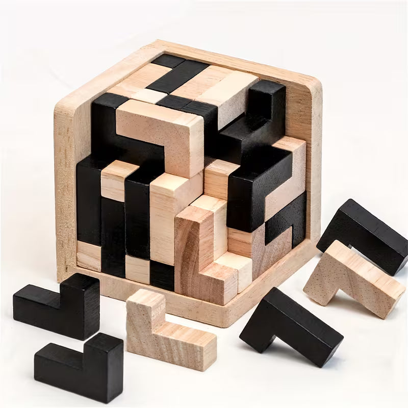 YIDIEMO 54-Piece Wooden Brain Teaser Puzzle Cube Wooden Puzzles