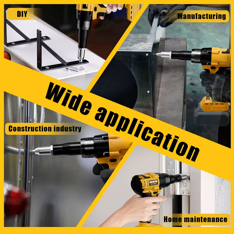 Suitable for Dewalt 20V Battery Pop Rivet Gun, Wireless Riveting Tool with 3 Sizes (1/8", 5/32"