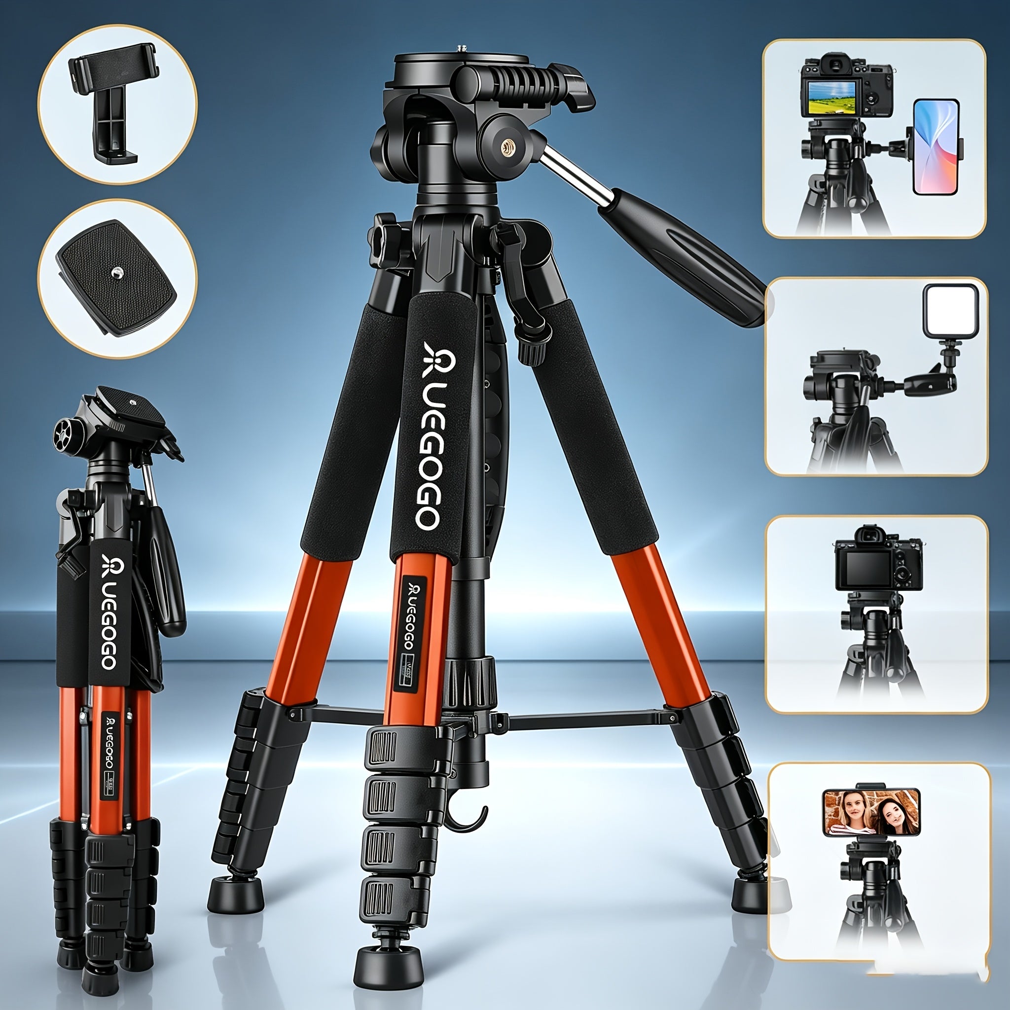 Professional Heavy-Duty Camera Tripod Stand